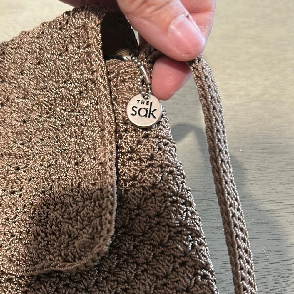 The Sak Brown Woven Crossbody Bag